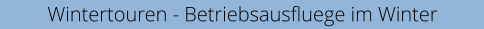 Wintertouren - Betriebsausfluege im Winter